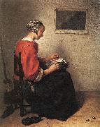 NETSCHER, Caspar Presentation of the Medallion sg oil painting